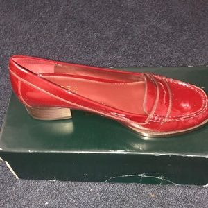 Ralph Lauren red patent leather shoes
